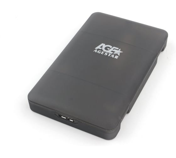 Изображение товара Внешний корпус AgeStar USB 3.0 2.5" SATAIII HDD/SSD, USB 3.0, пластик, черный, 3UBCP3 (BLACK)