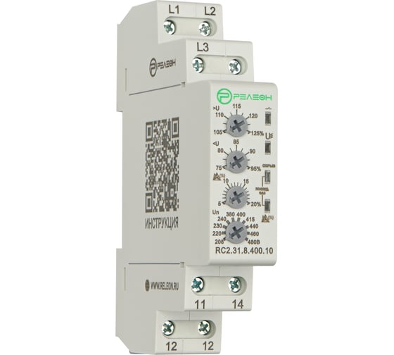 Изображение товара Реле контроля фаз РЕЛЕОН многофукциональное 3L; 1 перекидной контакт 10А ; 400В AC, RC231840010