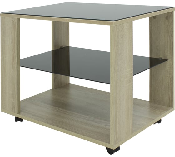 Изображение товара Журнальный стол Мебелик BeautyStyle 5 сонома, стекло черное 7624