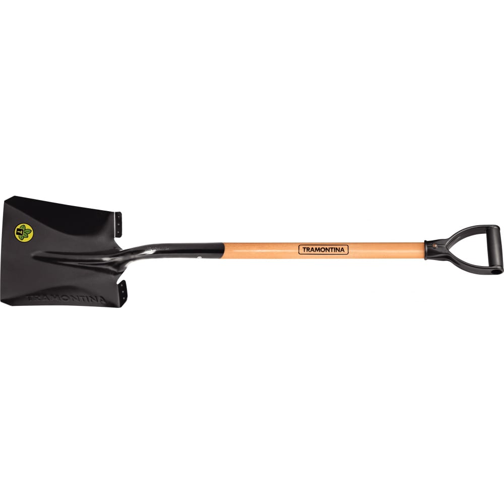 Совковая лопата для почвы TRAMONTINA лопата совковая 61414 230х280х1400 мм ребра жесткости деревянный черенок