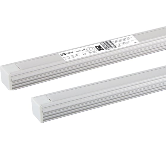 Изображение товара Алюминиевый профиль TDM накладной 1612 2 м, матовый рассеиватель, 2 заглушки, 4 крепежа SQ0331-0484