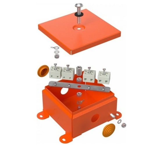 Изображение товара Огнестойкая металлическая коробка Промрукав Е15-Е120 110x110x65 1шт 70-0360-FR2.5-4