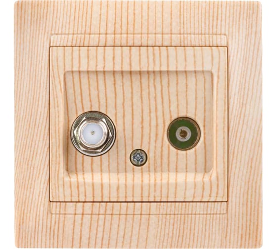 Изображение товара Розетка TDM ELECTRIC TV мама + SAT F-разъем 0-2400МГц сосна Лама SQ1815-0320