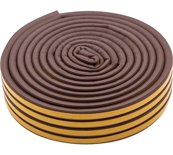 Изображение товара Резиновый уплотнитель СИБРТЕХ (12 м; профиль D; коричневый) 88910