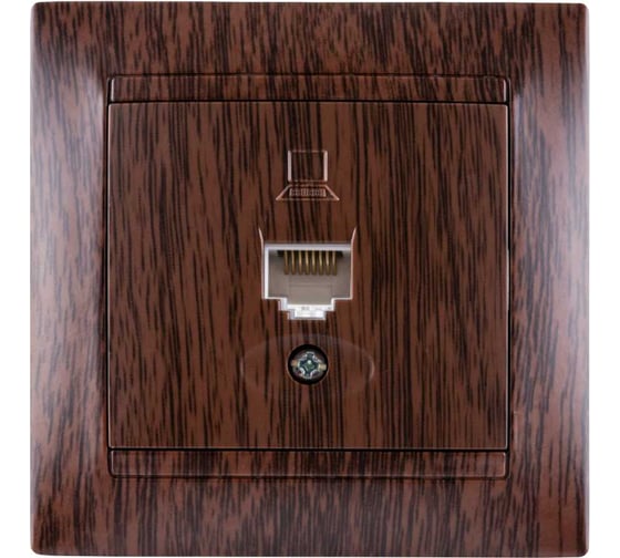 Изображение товара Розетка TDM ELECTRIC компьютерная RJ45 венге "Лама" SQ1815-0416