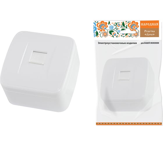 Изображение товара Компьютерная розетка TDM ELECTRIC RJ-45 открытой установки IP20, белая Дача Народная SQ1824-0011