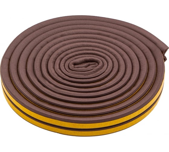 Изображение товара Резиновый уплотнитель СИБРТЕХ (6 м; профиль D; коричневый) 88916