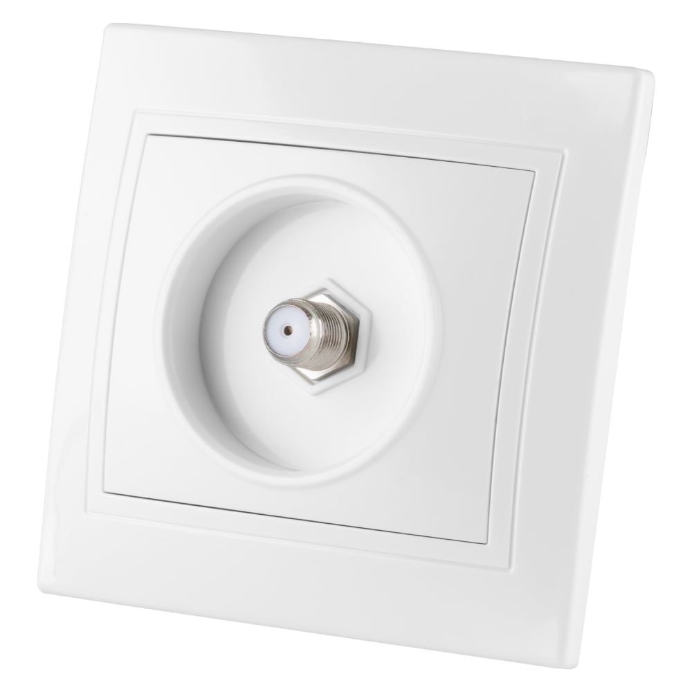 Изображение товара Телевизионная розетка TDM ELECTRIC SAT типа F белая серия Таймыр SQ1814-0032