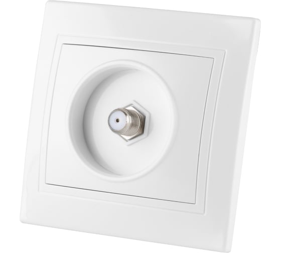 Изображение товара Телевизионная розетка TDM ELECTRIC SAT типа F, белая Таймыр SQ1814-0032