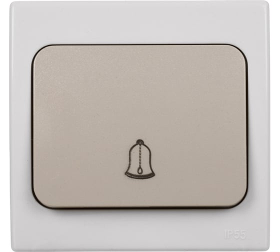 Изображение товара Звонок дверной (кнопка) скрытой установки, серый TDM ELECTRIC IP54 6A серия "Вуокса" SQ1803-0106