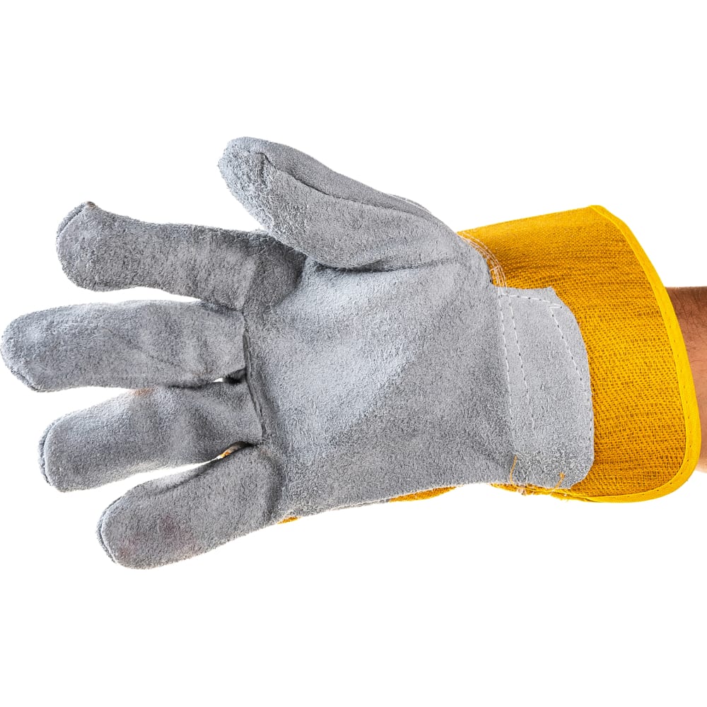 Усиленные спилковые комбинированные перчатки СИБРТЕХ комбинированные спилковые перчатки сибртех