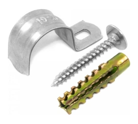 Изображение товара Комплекты для крепления ОКЛ Промрукав саморез, дюбель, скоба СМО d25-26 мм, 100 шт. PR08.4998