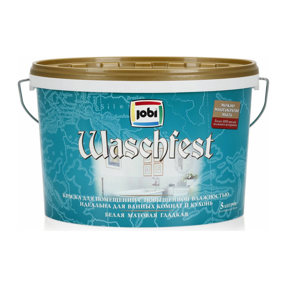Краска для кухонь и ванных комнат JOBI краска для кухонь и ванных комнат husky olimp акриловая белый база а 2 5 л