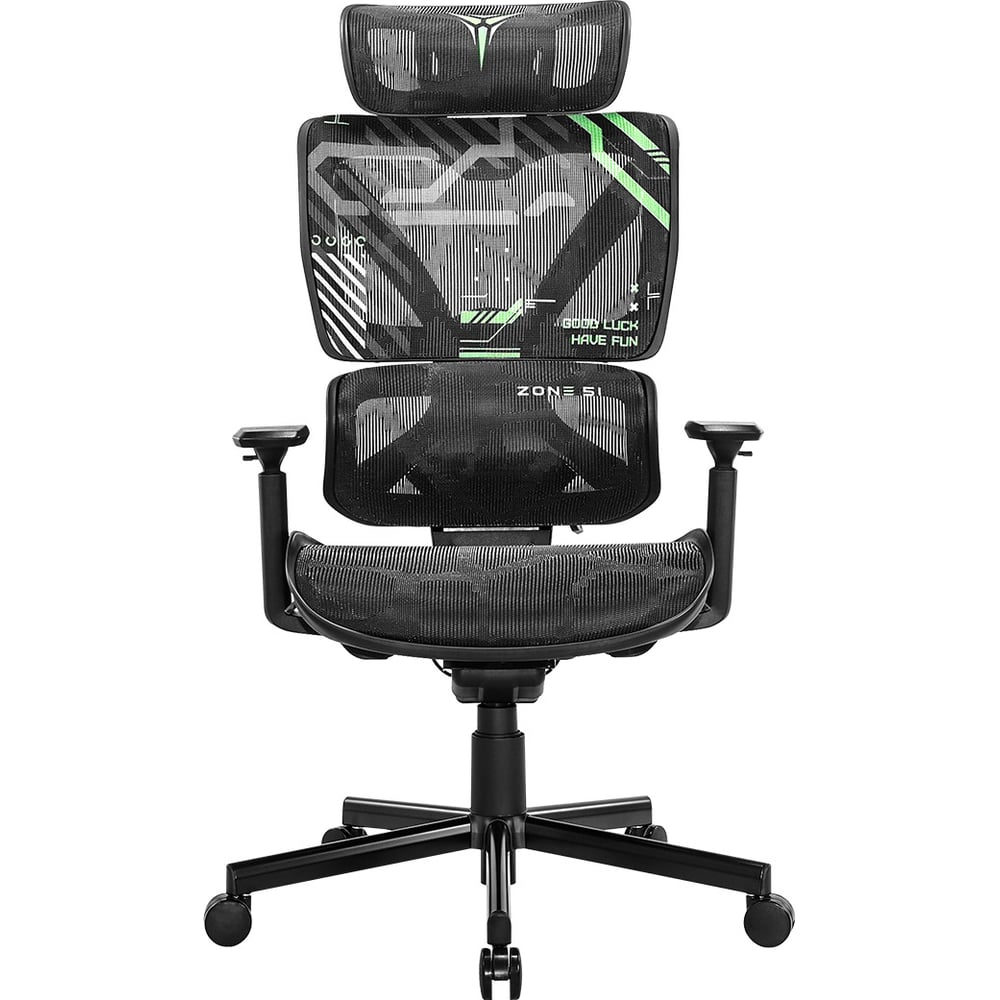 Изображение товара Кресло компьютерное ZONE51 FREELANCER K5 черно-зеленое Z51-FK5-GN