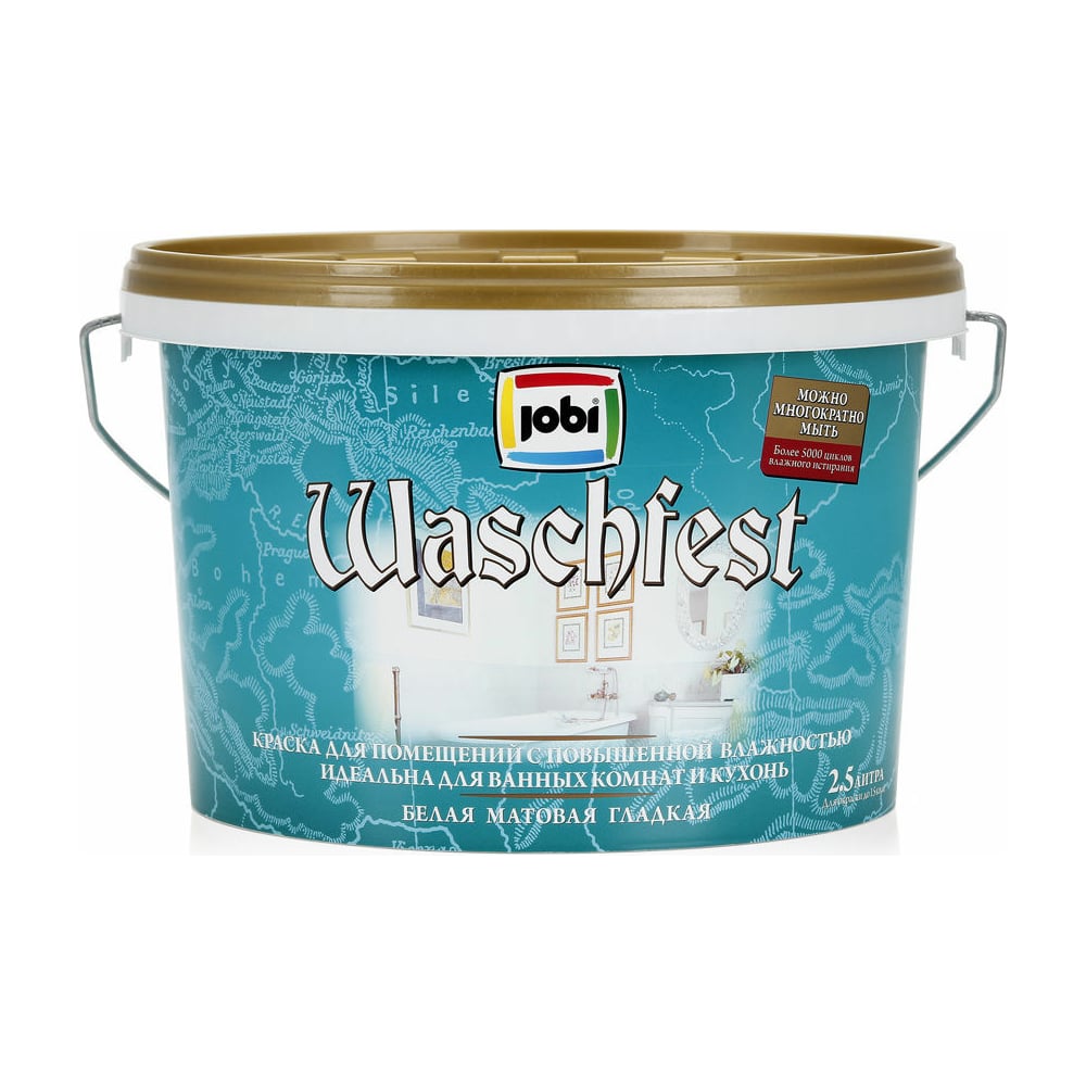 Краска для кухонь и ванных комнат JOBI краска для кухонь и ванных комнат husky olimp акриловая белый база а 2 5 л