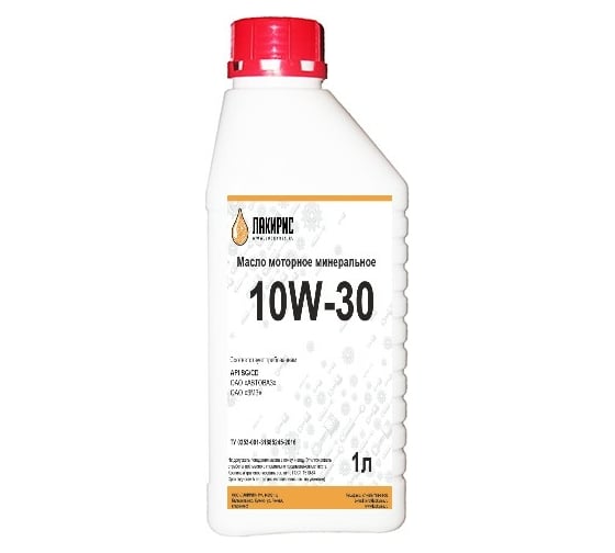 Изображение товара Моторное минеральное масло Лакирис SAE 10W30 API SG/CD, 1 л 55564360
