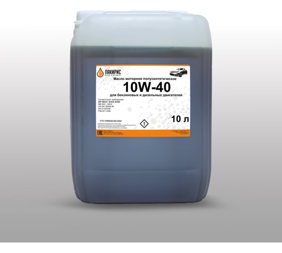 Изображение товара Моторное масло Лакирис полусинтетическое, SAE 10W40, API SN/CF, 10 л 55564231