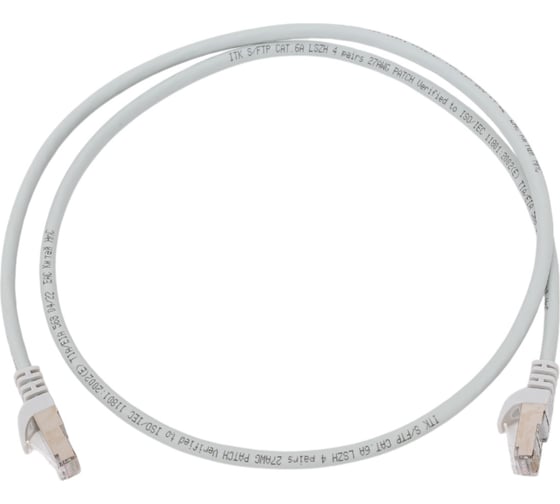 Изображение товара Коммутационный шнур ITK патч-корд, кат.6A S/FTP, LSZH, 1м, серый PC01-C6ASL-1M