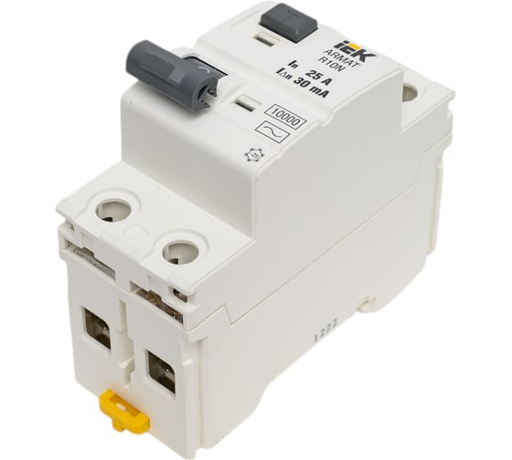 Изображение товара Выключатель дифференциального тока IEK ARMAT R10N 2P 25А 30мА тип AC AR-R10N-2-025C030