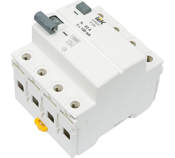 Изображение товара Выключатель дифференциального тока IEK ARMAT R10N 4P 63А 100мА тип A AR-R10N-4-063A100