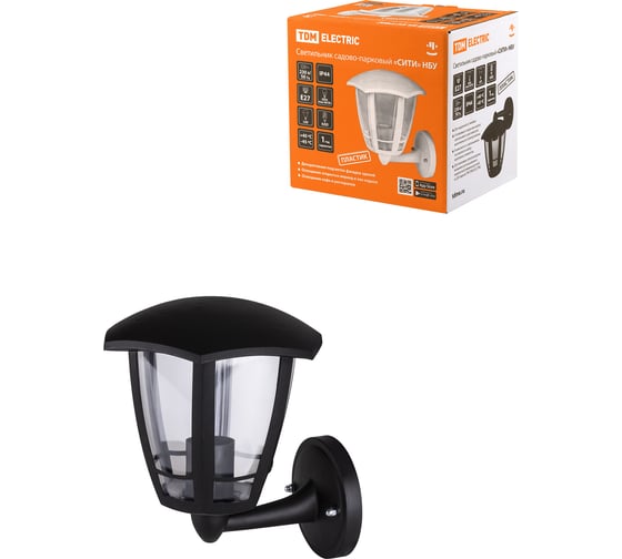 Изображение товара Садово-парковый светильник TDM ELECTRIC СИТИ НБУ 07-60-003 У1 6-ти гранник настенный вверх черный SQ0330-1306