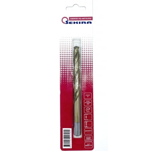 Изображение товара Сверло 3.2 мм, ц/х, Р6М5, класс А, нитридтитановое покрытие Sekira 00-00010426