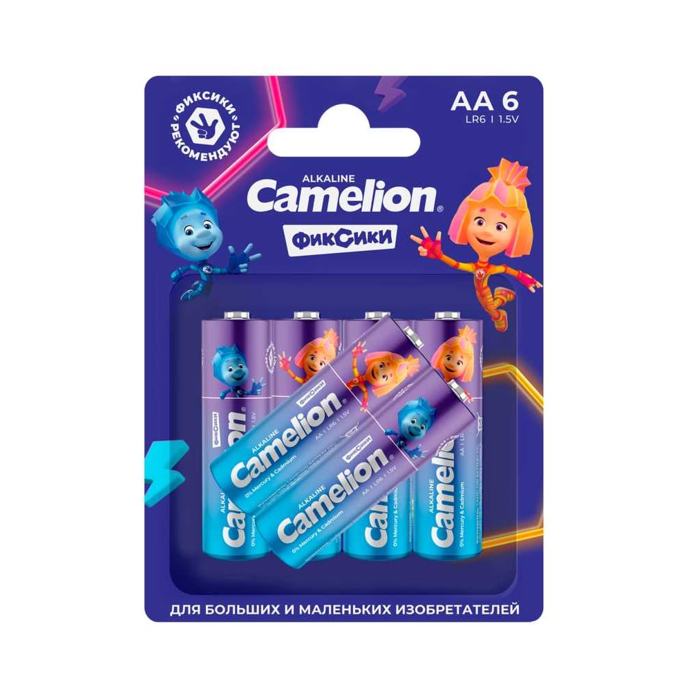 Батарейки Camelion Plus Alkaline Fixies LR6 BL-6 (LR6-BP6Fix, АА 1.5В) 16259