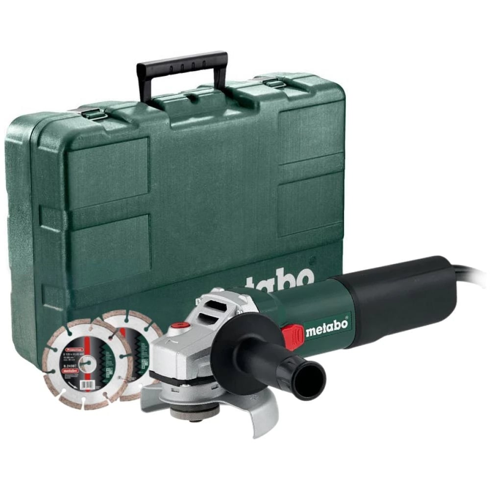 Угловая шлифмашина Metabo WEQ 1400-125, 1400 Вт, 125 мм, 11500 об/мин, в кейсе 600347510