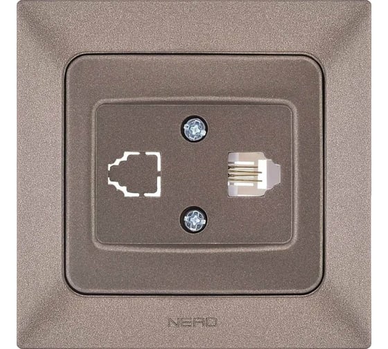 Изображение товара Телефонная розетка CAT3 + гнездо с заглушкой NE-AD Aras, Мокка, 93-125-11-1