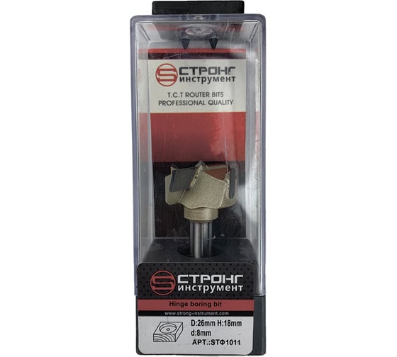 Изображение товара Фреза Форстнера пазовая по дереву 26х18 мм, хв-к 8 мм Strong СТФ-10110026
