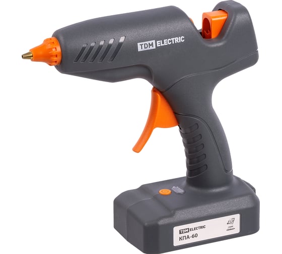 Изображение товара Аккумуляторный клеевой пистолет TDM ELECTRIC КПА-60, 11,3 мм, 12В, 2,2 А*ч Li-Ion, 60 Вт, Т=220 С Алмаз SQ1024-0110