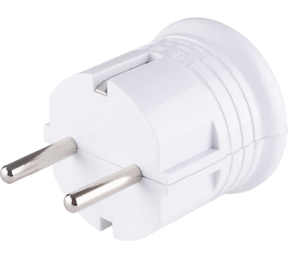 Изображение товара Вилка с заземлением TDM ELECTRIC круглая, белая, 10А, 250В SQ1806-0199