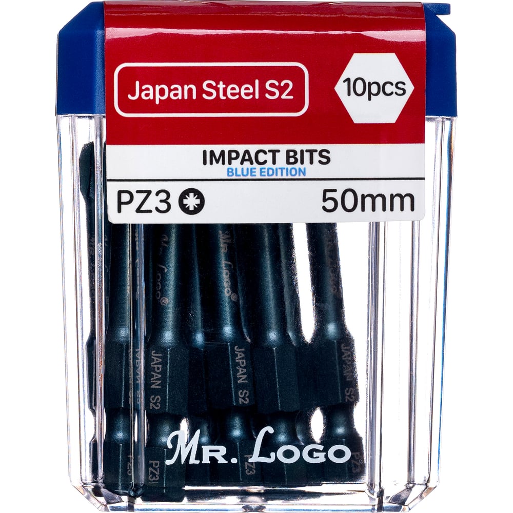 Изображение товара Биты Mr.Logo для шуруповерта магнитные торсионные IMPACT PZ3 x 50 мм PC Box - 10 шт GB-50PZ3 Изображение товара Биты Mr.Logo для шуруповерта магнитные торсионные IMPACT PZ3 x 50 мм PC Box - 10 шт GB-50PZ3