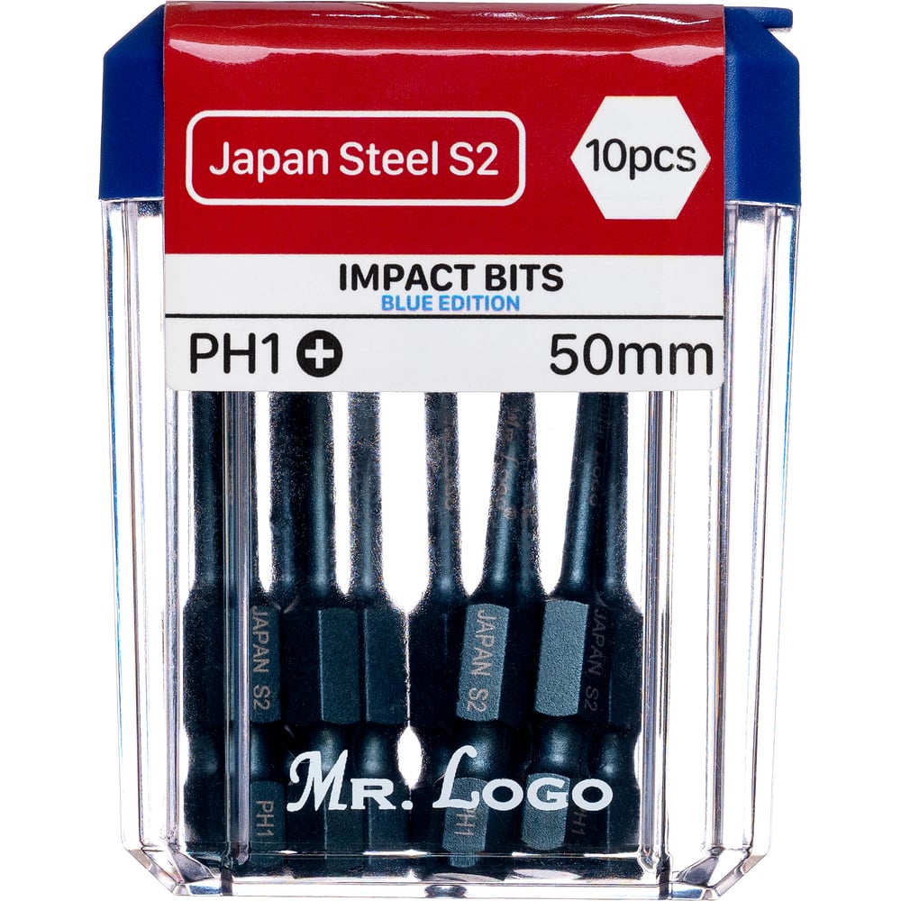 Изображение товара Биты Mr.Logo для шуруповерта магнитные торсионные IMPACT PН1 x 50 мм PC Box - 10 шт GB-50PH1 Изображение товара Биты Mr.Logo для шуруповерта магнитные торсионные IMPACT PН1 x 50 мм PC Box - 10 шт GB-50PH1