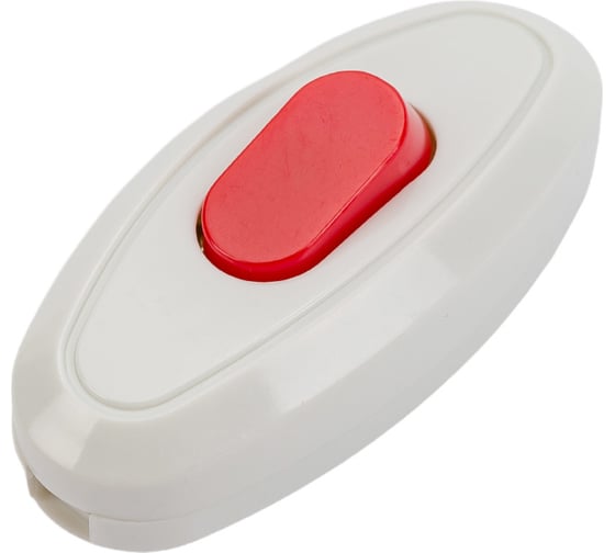 Изображение товара Выключатель на шнур TDM ELECTRIC 6А, 250В, белый с красной кнопкой SQ1806-0221