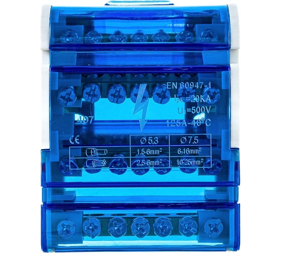 Изображение товара Шина на DIN-рейку в корпусе (кросс-модуль) STEKKER 4x7 3L+PEN LD505-407 39683