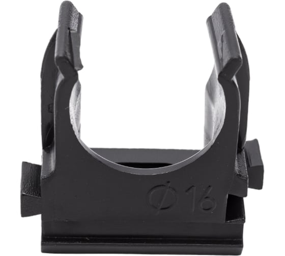 Изображение товара Крепеж-клипса для труб Строитель черная, д16, 100 шт. PR13.0394