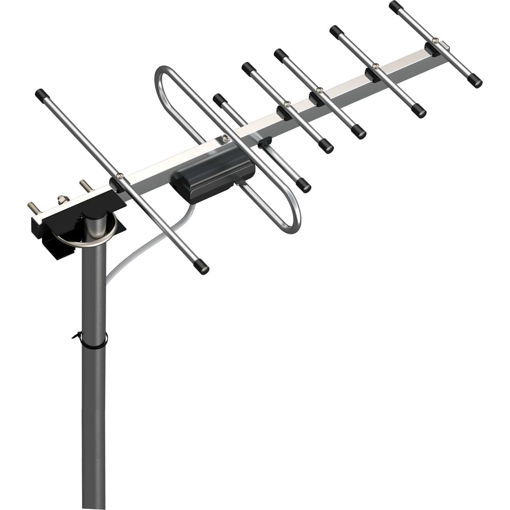 Антенна Locus Меридиан-07AF TURBO для цифрового ТВ (DVB-T/DVB-T2) уличная, активная, с балансным усилителем, алюминиевая 109300042