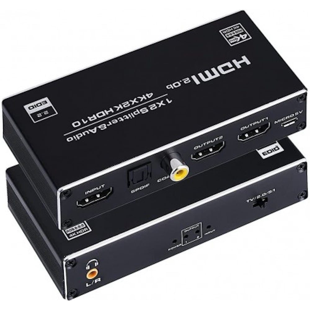 Изображение товара HDMI сплиттер KS-is на 2 порта активный с аудио экстратором KS-745A