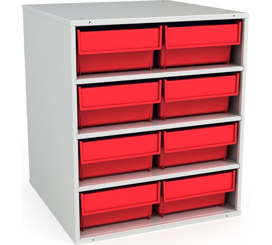 Изображение товара Кассета Диком К-01/1, 8 ящиков Б 400x185x100 мм, красные 18.2102-091