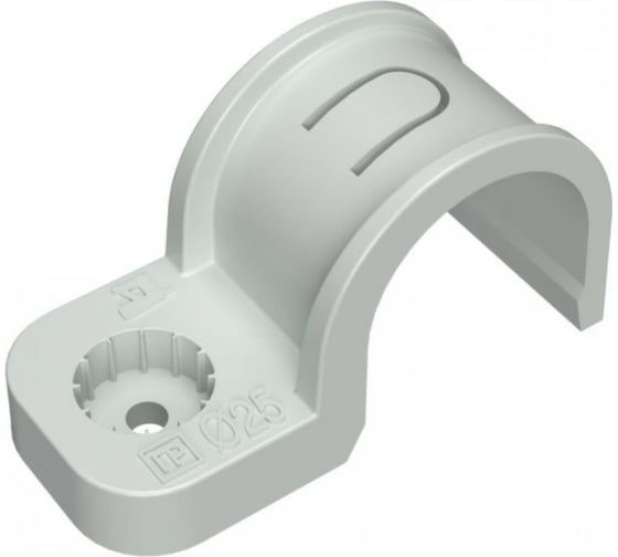 Изображение товара Пластиковая односторонняя крепеж-скоба для прямого монтажа Промрукав атмосферостойкая, серая, в п/э. PR13.0399