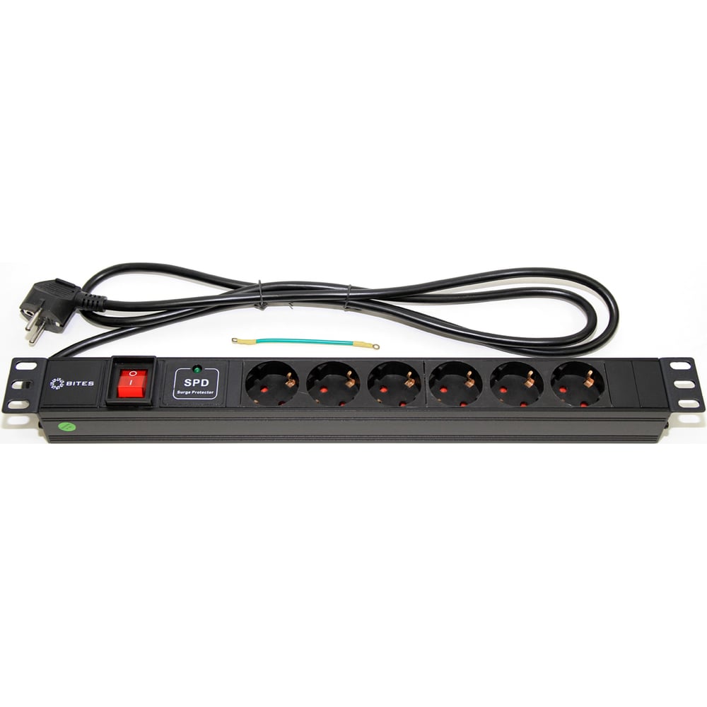 Изображение товара Блок розеток 5bites 6 шт алюминий 1U 19 VDE 2м PDU619A-06