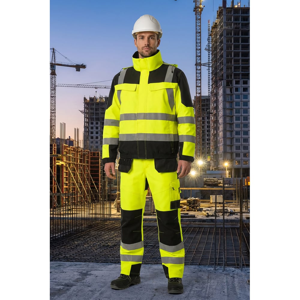 Брюки СОЮЗСПЕЦОДЕЖДА ЮНИОНВОРКВЕАР Хай-Вис (UNIONWORKWEAR Hi-Vis) Визибл демисезонные желтые, 56-58/170-176 2000000294520
