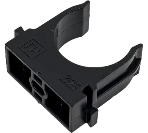 Изображение товара Крепеж-клипса для труб Промрукав атмосферостойкая, для прямого монтажа, черная, в п/э, d25 мм, 100 шт. PR13.0407