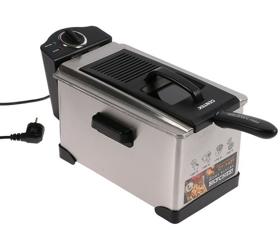 Изображение товара Фритюрница Centek 1800 Вт, объем 3.5 л, чаша - эмаль, 130-190 С, ручки на корпусе, окно CT-1431