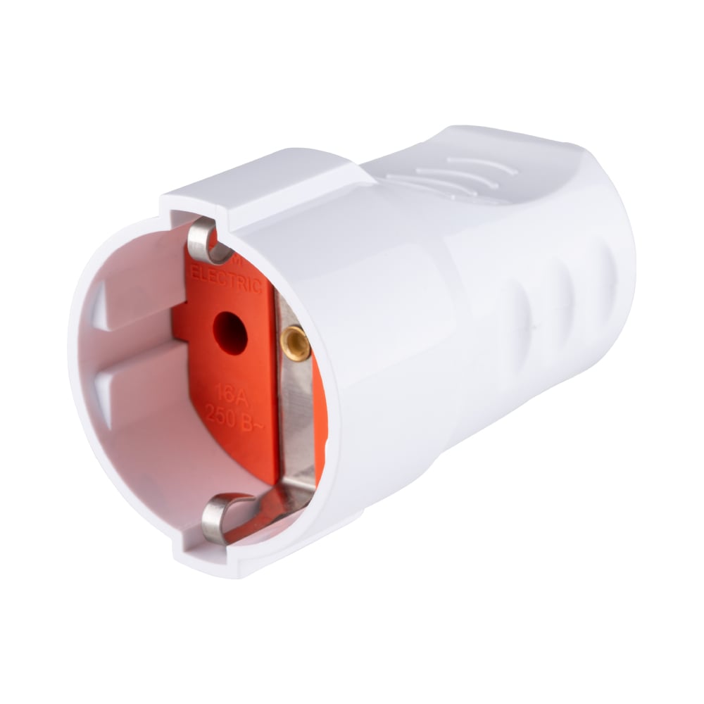Розетка штепсельная рифленая с заземлением 16А 250B белая TDM ELECTRIC SQ1806-0211