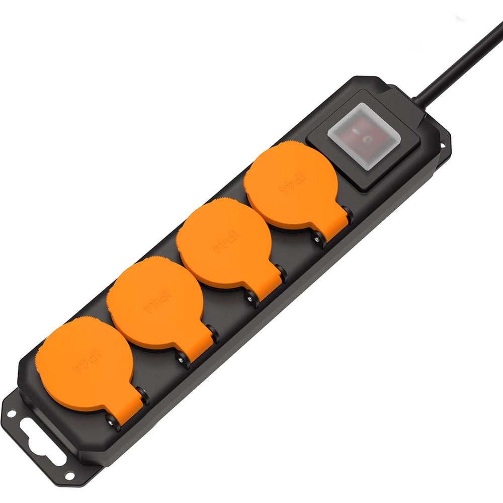 Удлинитель силовой Filum FL-PEC-4SCH-SW-IP44 с выключателем, IP44, 4 розетки Schuko с кабелем 3х1.5 длиной 1.5 м 00-01288665