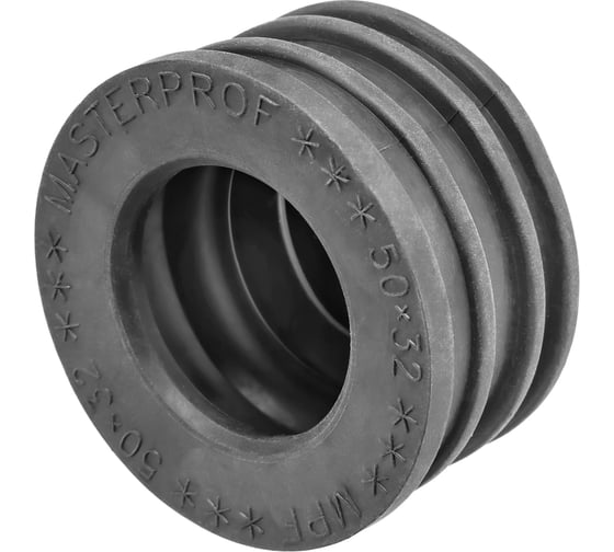 Изображение товара Сантехническая манжета для канализации MPF 50x32, черная, уплотнительная, переходная ИС.131606