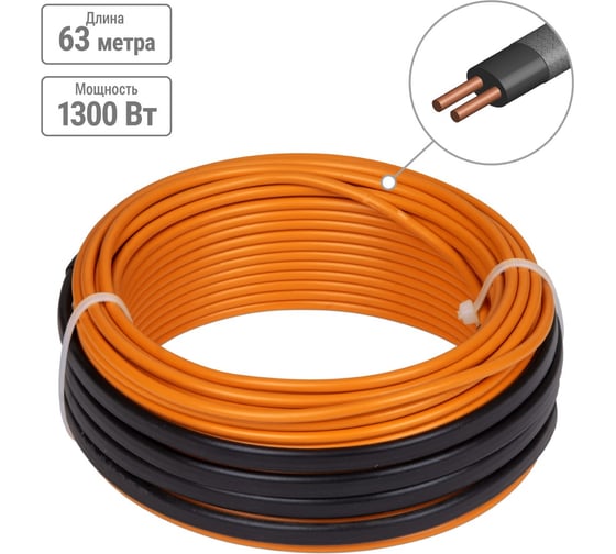 Изображение товара Двухжильный теплый пол в стяжку TDM ELECTRIC "ПРОФИ", 63 м, 1300 Вт, S укладки 7,6-10,8 кв.м., SQ2501-0019