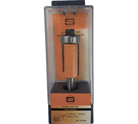 Изображение товара Фреза по дереву кромочная прямая Z2, 19х30 мм, хв-к 8 мм Strong СТФ-10201930